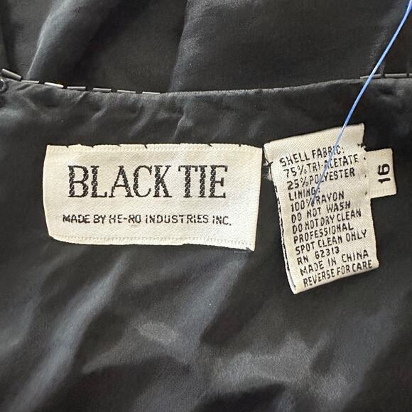 BLACK TIE He-ro Industries BEADED SEQUINED EVENING FORMAL Art Deco PARTY Dress - Picture 8 of 12